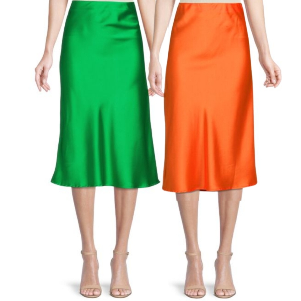 Renee C. Satin Midi Skirt